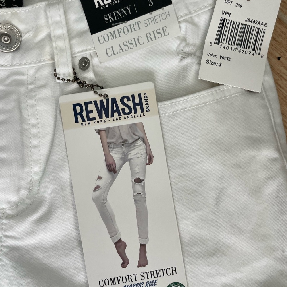 Rewash White Comfort Stretch Skinny Jeans